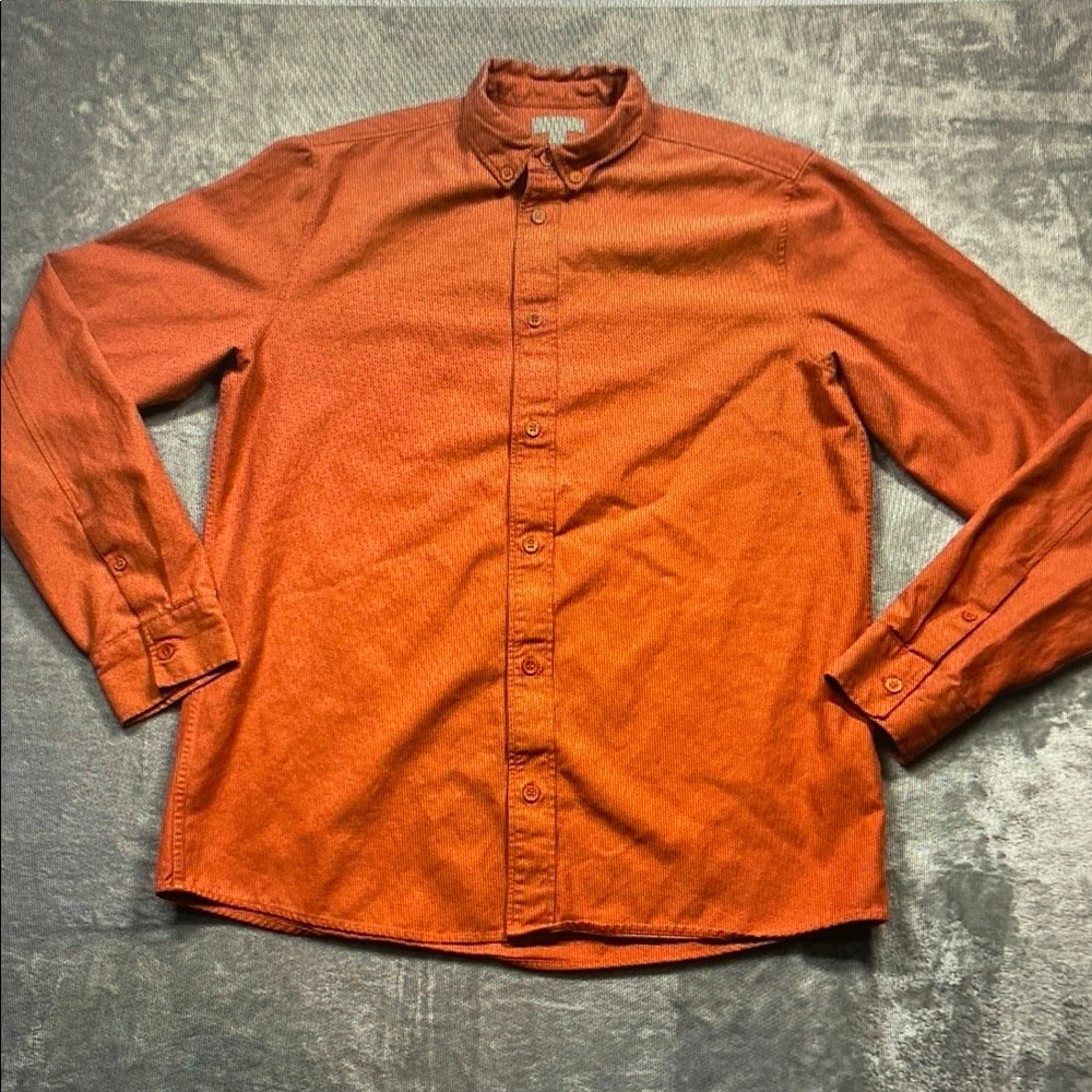 COS Men's Burnt Orange Button-Down Shirt
